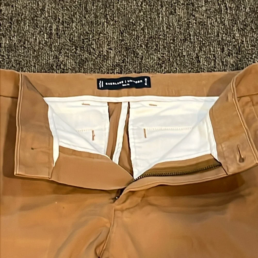 Everlane Uniform khaki beige flat front slim fit pants cotton blend 30x30 men 30 - Picture 8 of 14